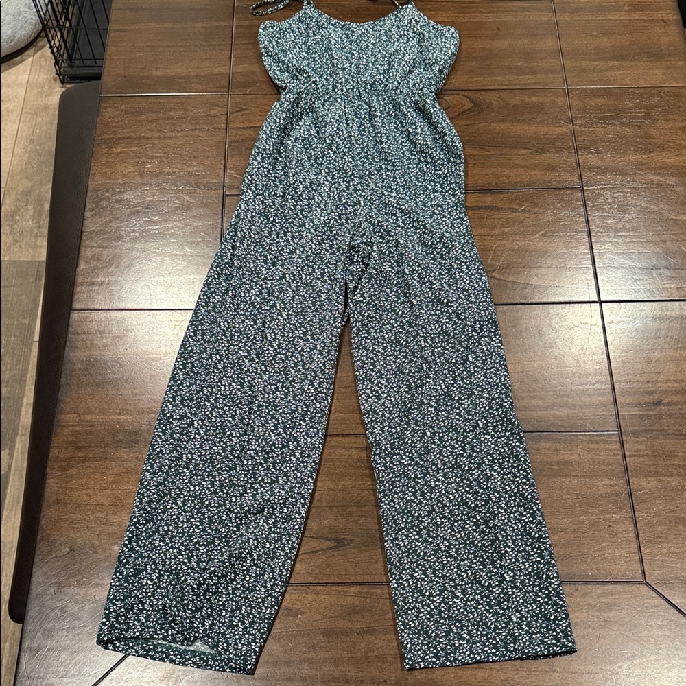 Floral Women's Jumpsuit - Black and White